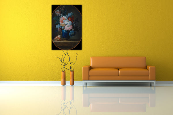 Top-Angebot Kunstdruck Anne Vallayer-Coster - Vase mit Blumen und Muschelhorn Leinwand auf Keilrahmen gespannt