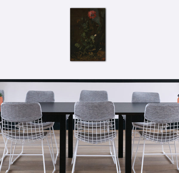 Top-Angebot Kunstdruck Otto Marseus van Schrieck - Stillleben mit Mohn, Insekten und Reptilien Leinwand auf Keilrahmen gespannt