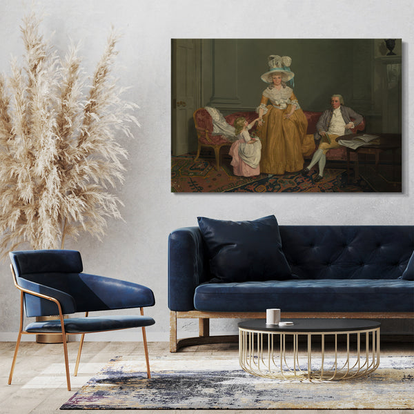 Top-Angebot Kunstdruck Francis Wheatley - Die Saithwaite-Familie Leinwand auf Keilrahmen gespannt