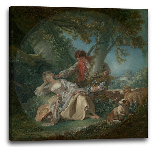 Leinwandbild François Boucher - Der unterbrochene Schlaf