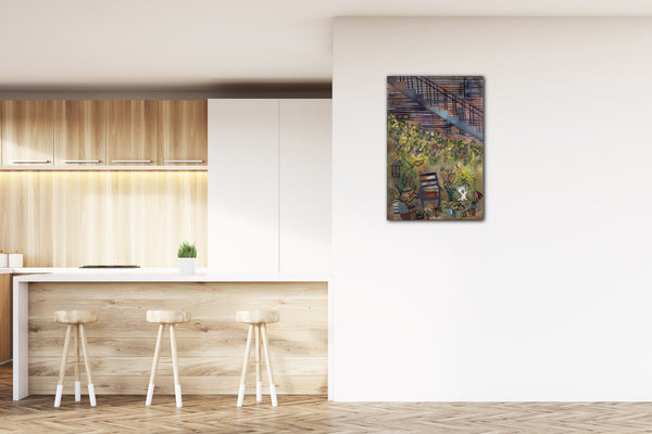 Top-Angebot Kunstdruck Loren MacIver - Careys Hinterhof Leinwand auf Keilrahmen gespannt