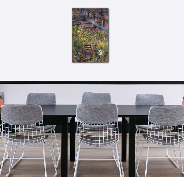 Top-Angebot Kunstdruck Loren MacIver - Careys Hinterhof Leinwand auf Keilrahmen gespannt