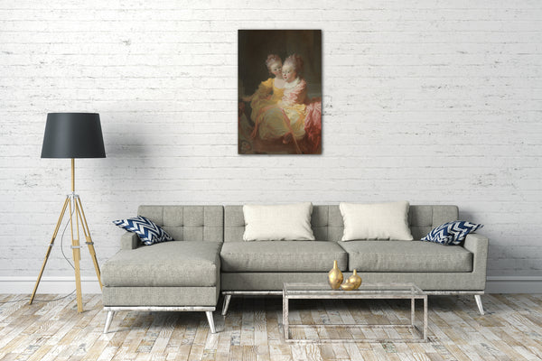 Top-Angebot Kunstdruck Jean Honoré Fragonard - Die zwei Schwestern Leinwand auf Keilrahmen gespannt