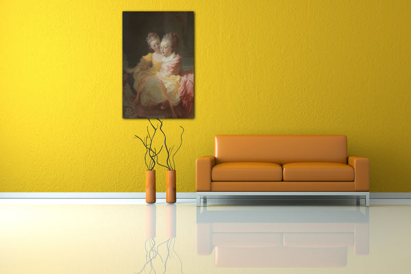 Top-Angebot Kunstdruck Jean Honoré Fragonard - Die zwei Schwestern Leinwand auf Keilrahmen gespannt