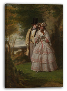 Top-Angebot Kunstdruck William Powell Frith - Die zwei zentralen Figuren im "Derby Day" Leinwand auf Keilrahmen gespannt