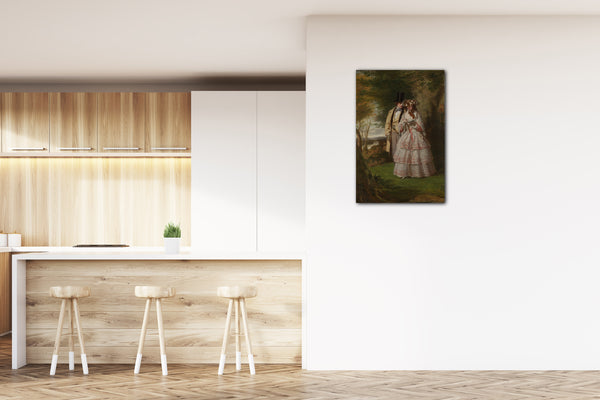 Top-Angebot Kunstdruck William Powell Frith - Die zwei zentralen Figuren im "Derby Day" Leinwand auf Keilrahmen gespannt