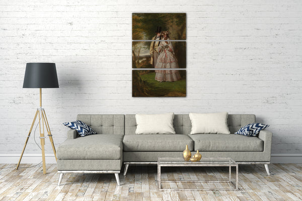 Top-Angebot Kunstdruck William Powell Frith - Die zwei zentralen Figuren im "Derby Day" Leinwand auf Keilrahmen gespannt