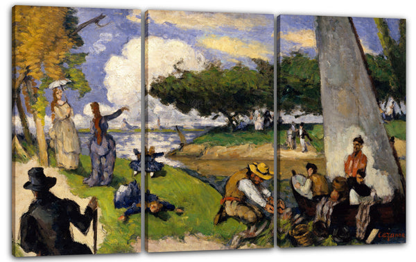 Leinwandbild Paul Cézanne - Die Fischer (fantastische Szene)