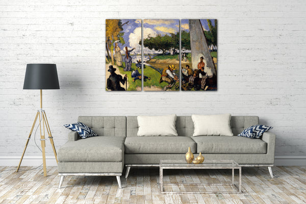 Top-Angebot Kunstdruck Paul Cézanne - Die Fischer (fantastische Szene) Leinwand auf Keilrahmen gespannt