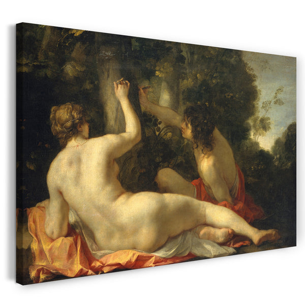 Top-Angebot Kunstdruck Jacques Blanchard - Angelica und Medoro Leinwand auf Keilrahmen gespannt