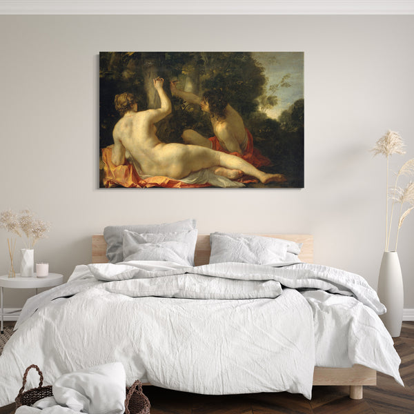 Top-Angebot Kunstdruck Jacques Blanchard - Angelica und Medoro Leinwand auf Keilrahmen gespannt