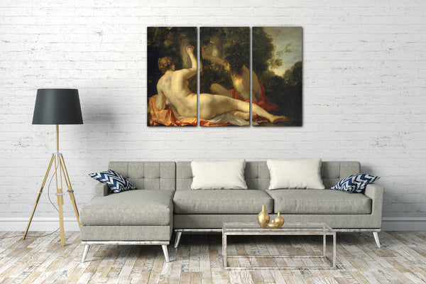 Top-Angebot Kunstdruck Jacques Blanchard - Angelica und Medoro Leinwand auf Keilrahmen gespannt