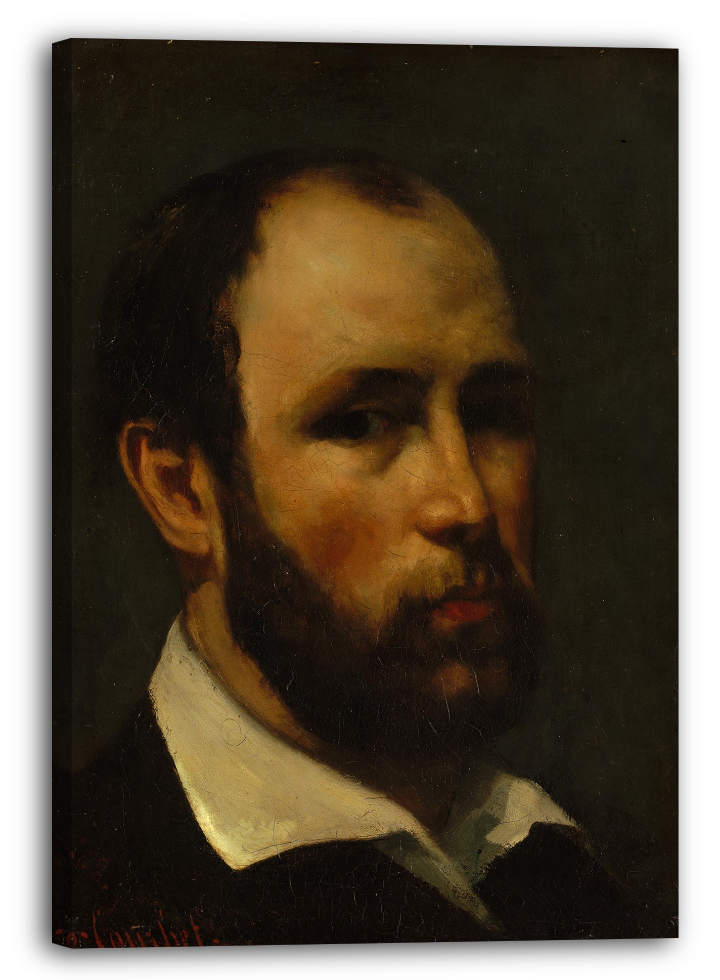 Top-Angebot Kunstdruck Gustave Courbet - Portrait eines Mannes Leinwand auf Keilrahmen gespannt