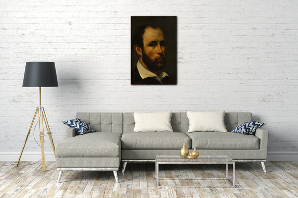 Top-Angebot Kunstdruck Gustave Courbet - Portrait eines Mannes Leinwand auf Keilrahmen gespannt