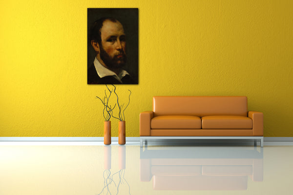 Top-Angebot Kunstdruck Gustave Courbet - Portrait eines Mannes Leinwand auf Keilrahmen gespannt