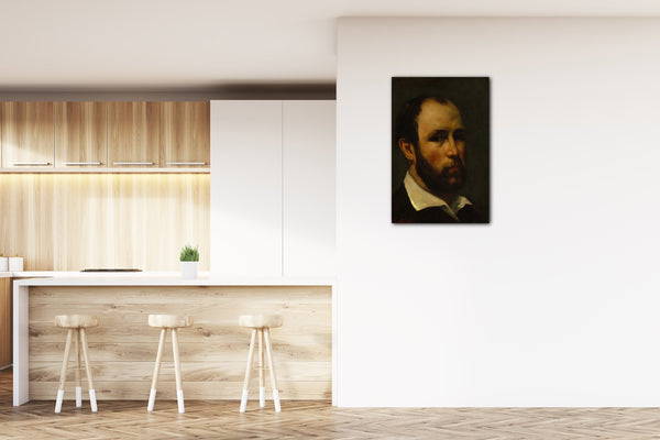 Top-Angebot Kunstdruck Gustave Courbet - Portrait eines Mannes Leinwand auf Keilrahmen gespannt