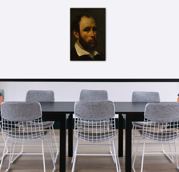 Top-Angebot Kunstdruck Gustave Courbet - Portrait eines Mannes Leinwand auf Keilrahmen gespannt