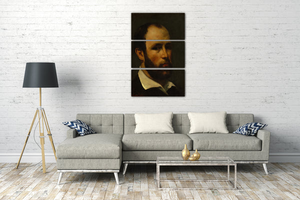 Top-Angebot Kunstdruck Gustave Courbet - Portrait eines Mannes Leinwand auf Keilrahmen gespannt