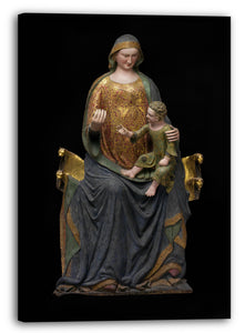 Top-Angebot Kunstdruck Mitte des 14. Jahrhunderts - Thronende Jungfrau und Kind Leinwand auf Keilrahmen gespannt