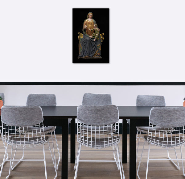 Top-Angebot Kunstdruck Mitte des 14. Jahrhunderts - Thronende Jungfrau und Kind Leinwand auf Keilrahmen gespannt