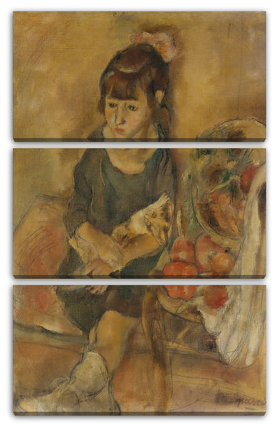 Leinwandbild Jules Pascin - Mädchen mit einem Kätzchen