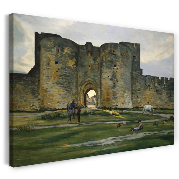 Top-Angebot Kunstdruck Jean-Frédéric Bazille - Porte de la Reine bei Aigues-Mortes Leinwand auf Keilrahmen gespannt