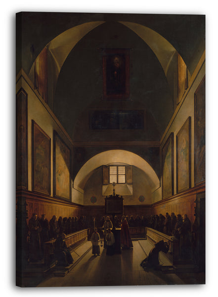 Top-Angebot Kunstdruck François Marius Granet - Der Chor der Kapuzinerkirche in Rom Leinwand auf Keilrahmen gespannt