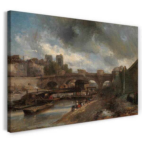 Top-Angebot Kunstdruck Johan Barthold Jongkind - Der Pont Neuf Leinwand auf Keilrahmen gespannt