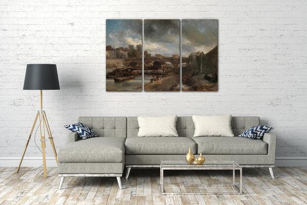 Top-Angebot Kunstdruck Johan Barthold Jongkind - Der Pont Neuf Leinwand auf Keilrahmen gespannt