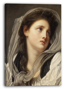 Top-Angebot Kunstdruck Jean-Baptiste Greuze - Kopf einer jungen Frau Leinwand auf Keilrahmen gespannt