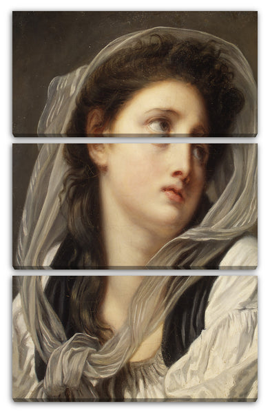 Leinwandbild Jean-Baptiste Greuze - Kopf einer jungen Frau