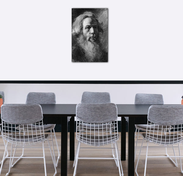 Top-Angebot Kunstdruck Vasilii Grigorjewitsch Perow - Kopf eines Mannes Leinwand auf Keilrahmen gespannt
