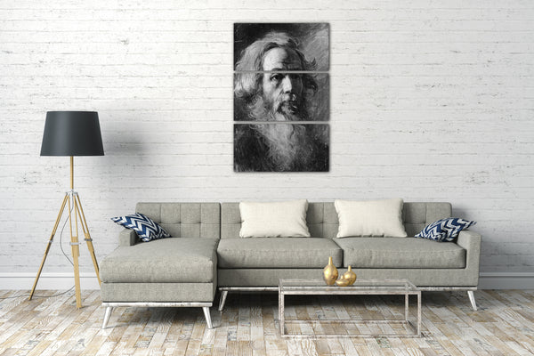 Top-Angebot Kunstdruck Vasilii Grigorjewitsch Perow - Kopf eines Mannes Leinwand auf Keilrahmen gespannt