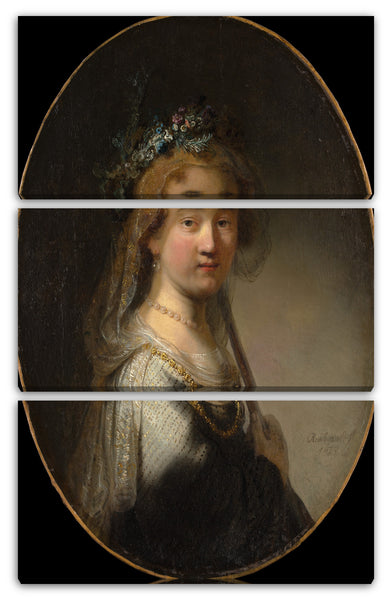 Leinwandbild Govert Flinck - Eine junge Frau als Hirtin ("Saskia as Flora")