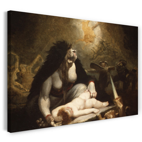 Top-Angebot Kunstdruck Henry Fuseli - Der Nachtwächter, der Lappland-Hexen besucht Leinwand auf Keilrahmen gespannt