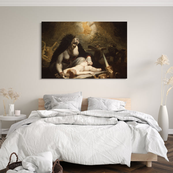 Top-Angebot Kunstdruck Henry Fuseli - Der Nachtwächter, der Lappland-Hexen besucht Leinwand auf Keilrahmen gespannt