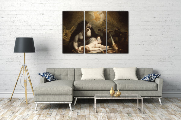Top-Angebot Kunstdruck Henry Fuseli - Der Nachtwächter, der Lappland-Hexen besucht Leinwand auf Keilrahmen gespannt