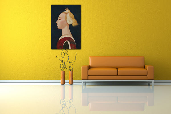 Top-Angebot Kunstdruck Meister der Geburt Christi - Porträt einer Frau Leinwand auf Keilrahmen gespannt