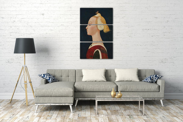 Top-Angebot Kunstdruck Meister der Geburt Christi - Porträt einer Frau Leinwand auf Keilrahmen gespannt