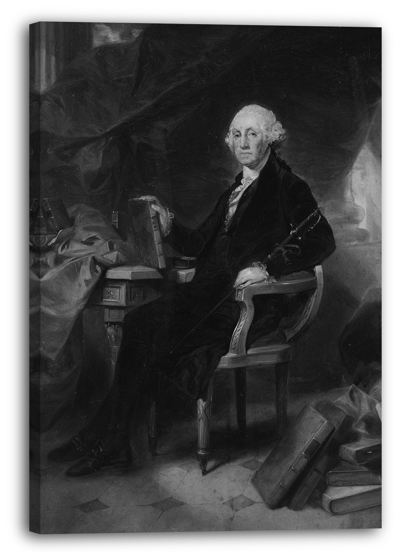 Top-Angebot Kunstdruck Alonzo Chappel - George Washington: Entwurf für eine Gravur Leinwand auf Keilrahmen gespannt