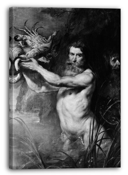 Top-Angebot Kunstdruck Cornelis de Vos zugeschrieben - Zwei Tritonen beim Fest von Acheloüs Leinwand auf Keilrahmen gespannt