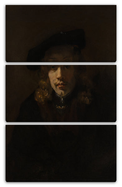 Leinwandbild Stil von Rembrandt - Mann in einem Barett