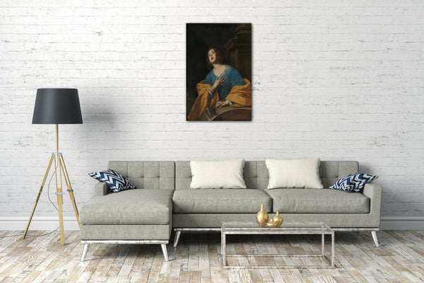 Top-Angebot Kunstdruck Werkstatt von Bernardo Cavallino - Heilige Katharina von Alexandrien Leinwand auf Keilrahmen gespannt
