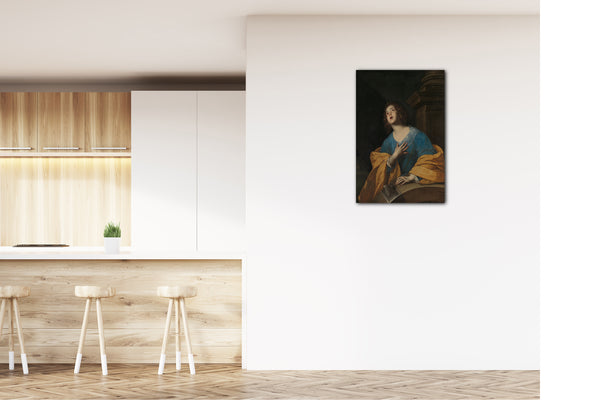 Top-Angebot Kunstdruck Werkstatt von Bernardo Cavallino - Heilige Katharina von Alexandrien Leinwand auf Keilrahmen gespannt