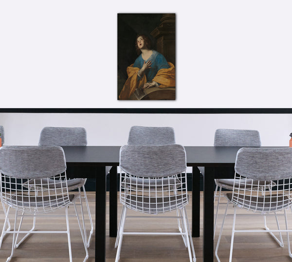 Top-Angebot Kunstdruck Werkstatt von Bernardo Cavallino - Heilige Katharina von Alexandrien Leinwand auf Keilrahmen gespannt