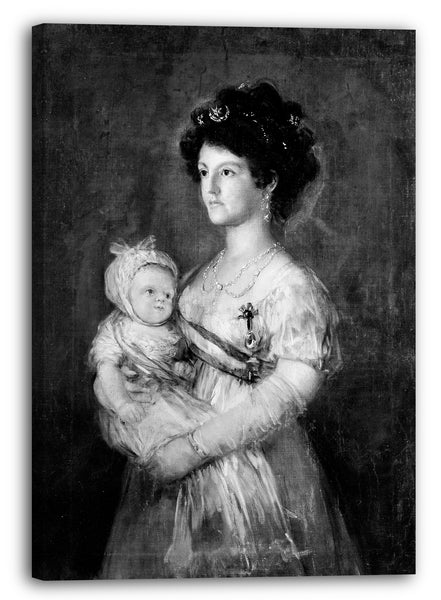 Top-Angebot Kunstdruck Kopie nach Goya - Infantin María Luisa (1782-1824) und ihr Sohn Carlos Luis (1799-1883) Leinwand auf Keilrahmen gespannt