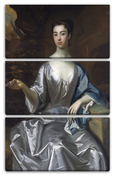 Leinwandbild Schule von Sir Godfrey Kneller - Porträt einer Frau, genannt Maria Taylor Byrd