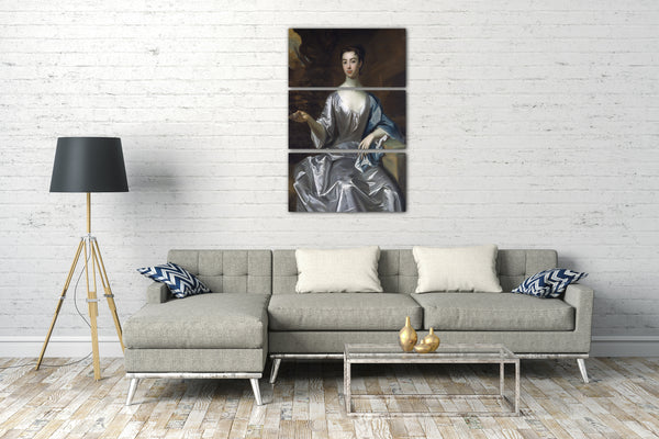 Top-Angebot Kunstdruck Schule von Sir Godfrey Kneller - Porträt einer Frau, genannt Maria Taylor Byrd Leinwand auf Keilrahmen gespannt