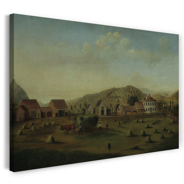 Top-Angebot Kunstdruck Francis Alexander zugeschrieben - Leete Bauernhof, West Claremont, New Hampshire Leinwand auf Keilrahmen gespannt