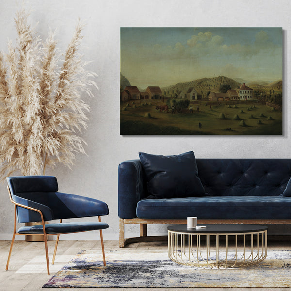 Top-Angebot Kunstdruck Francis Alexander zugeschrieben - Leete Bauernhof, West Claremont, New Hampshire Leinwand auf Keilrahmen gespannt
